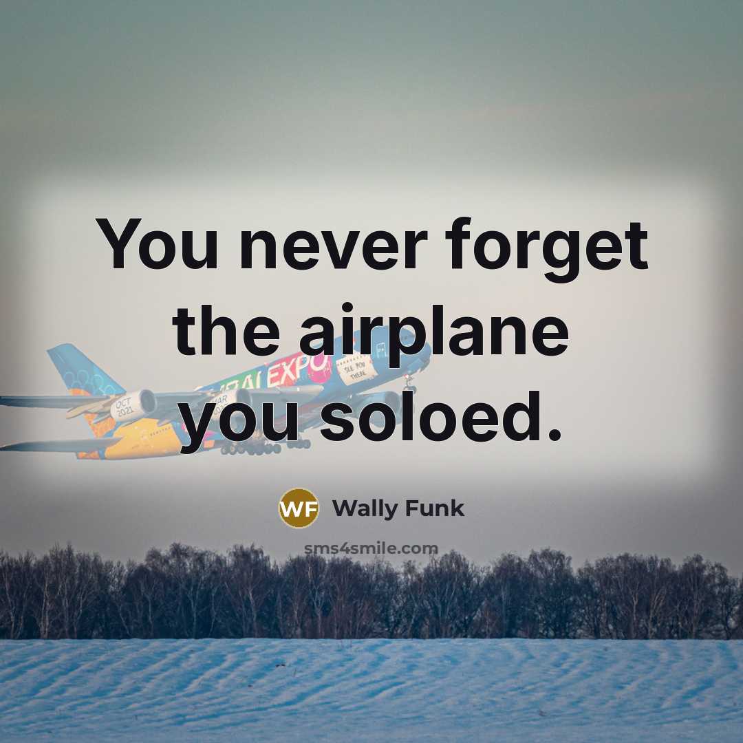 “You never forget the airplane you soloed.…” quote by Wally Funk