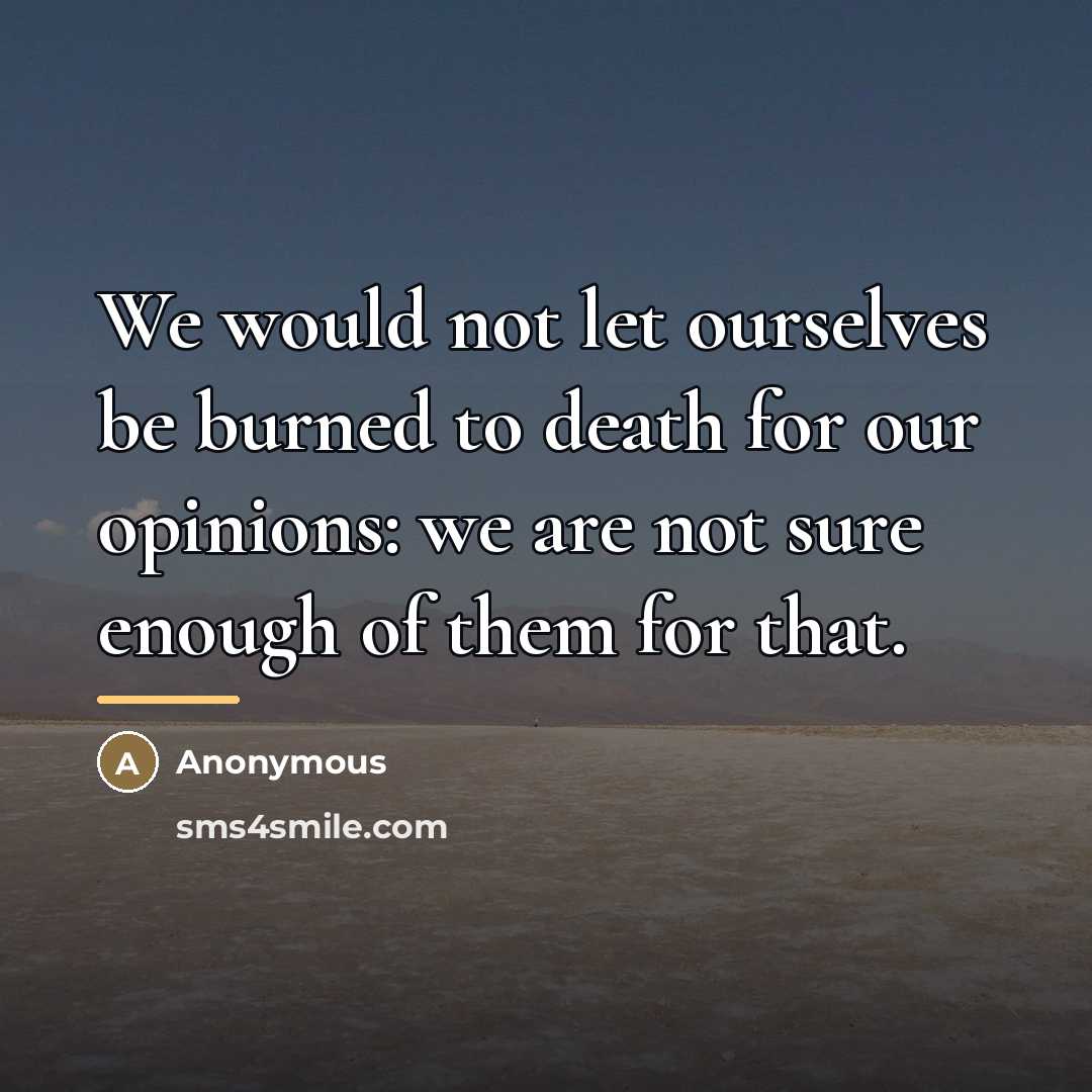 “We would not let ourselves be burned to death for…” quote by Anonymous