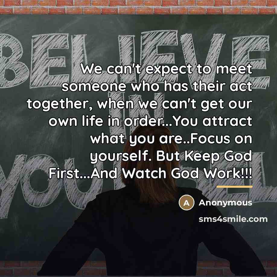 “We can't expect to meet someone who has their act…” quote by Anonymous