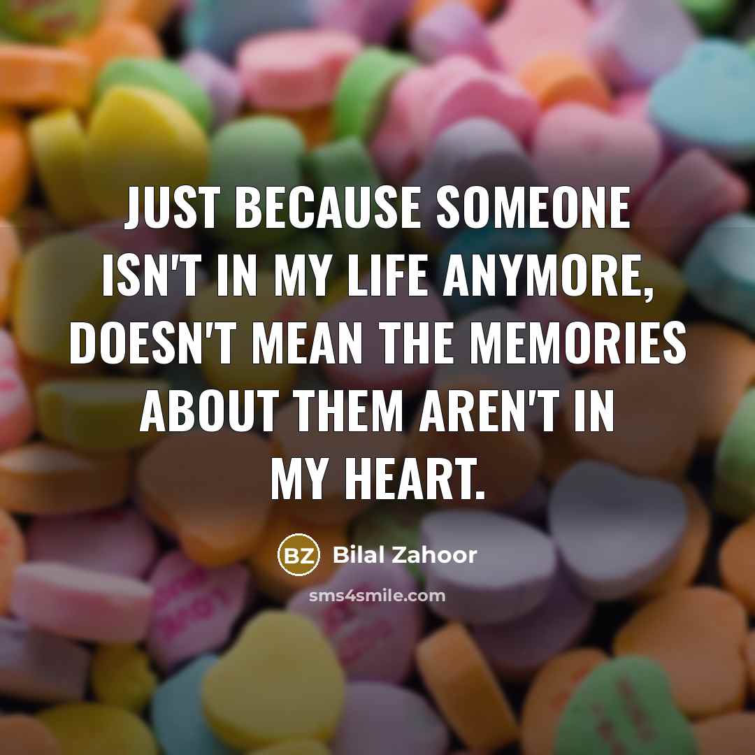 “Just because someone isn't in my life anymore, doesn't mean…” quote by Bilal Zahoor