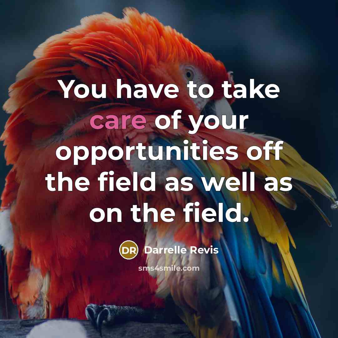 “You have to take care of your opportunities off the…” quote by Darrelle Revis