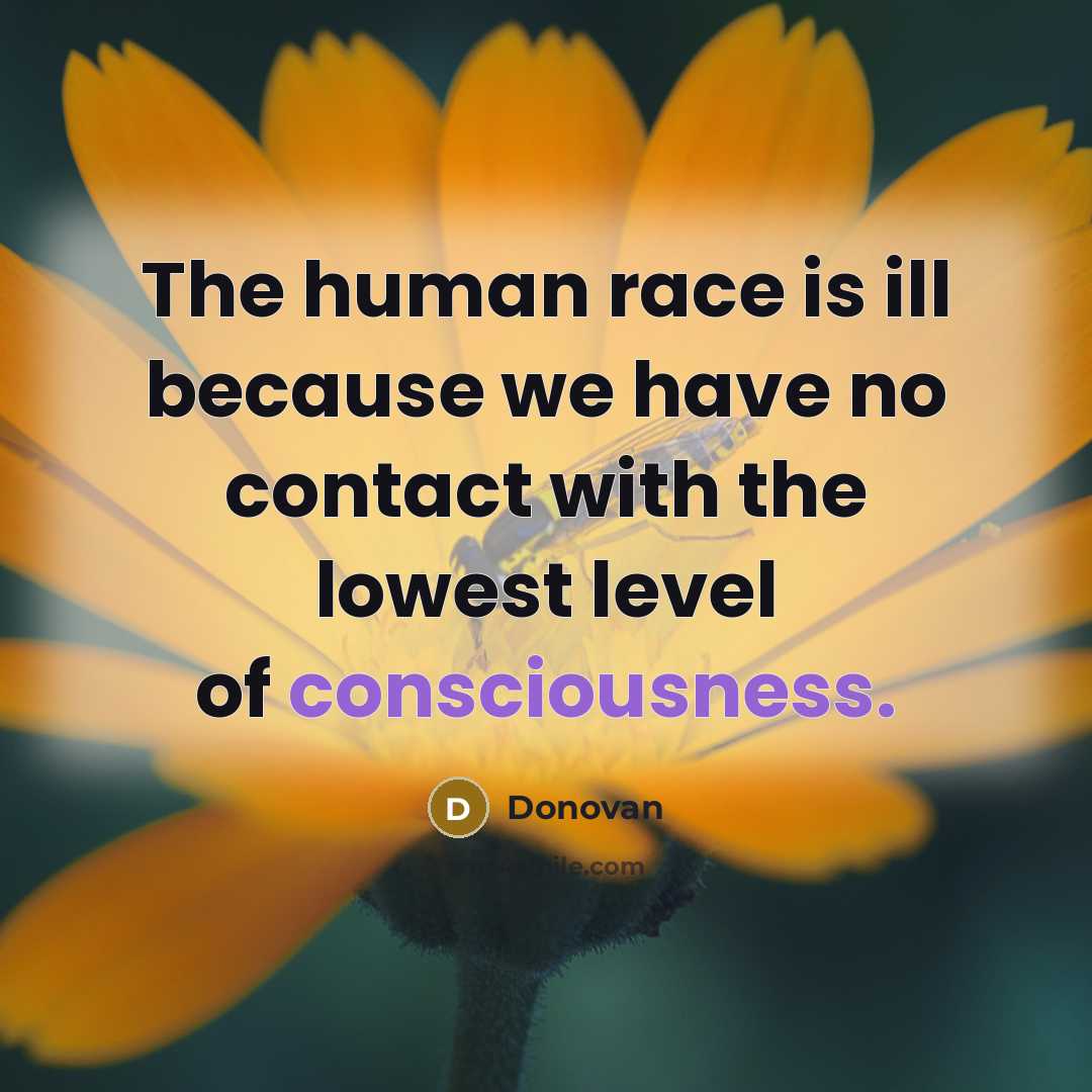 “The human race is ill because we have no contact…” quote by Donovan