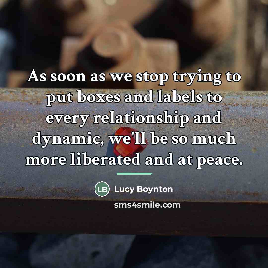 “As soon as we stop trying to put boxes and…” quote by Lucy Boynton