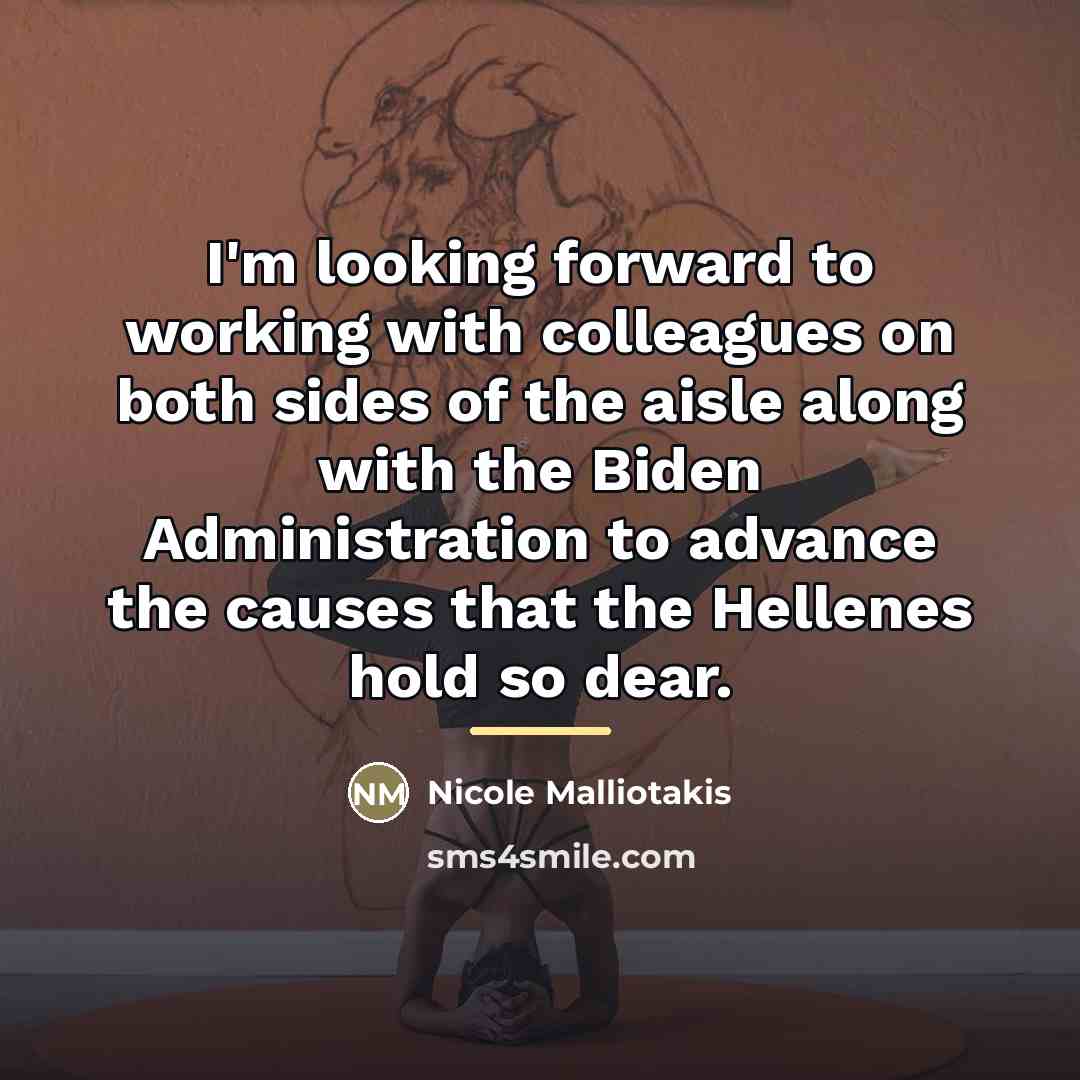 “I'm looking forward to working with colleagues on both sides…” quote by Nicole Malliotakis