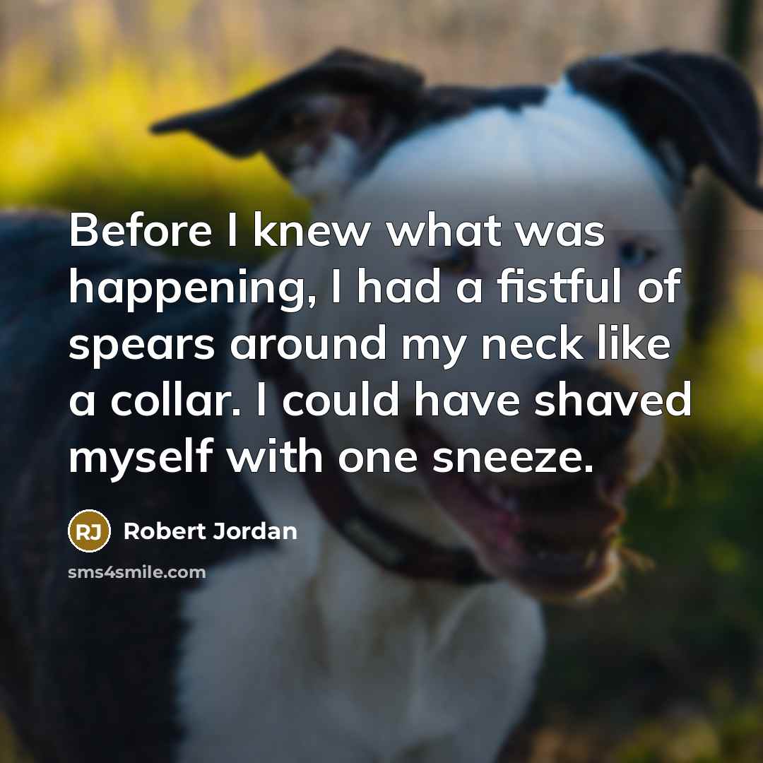 “Before I knew what was happening, I had a fistful…” quote by Robert Jordan