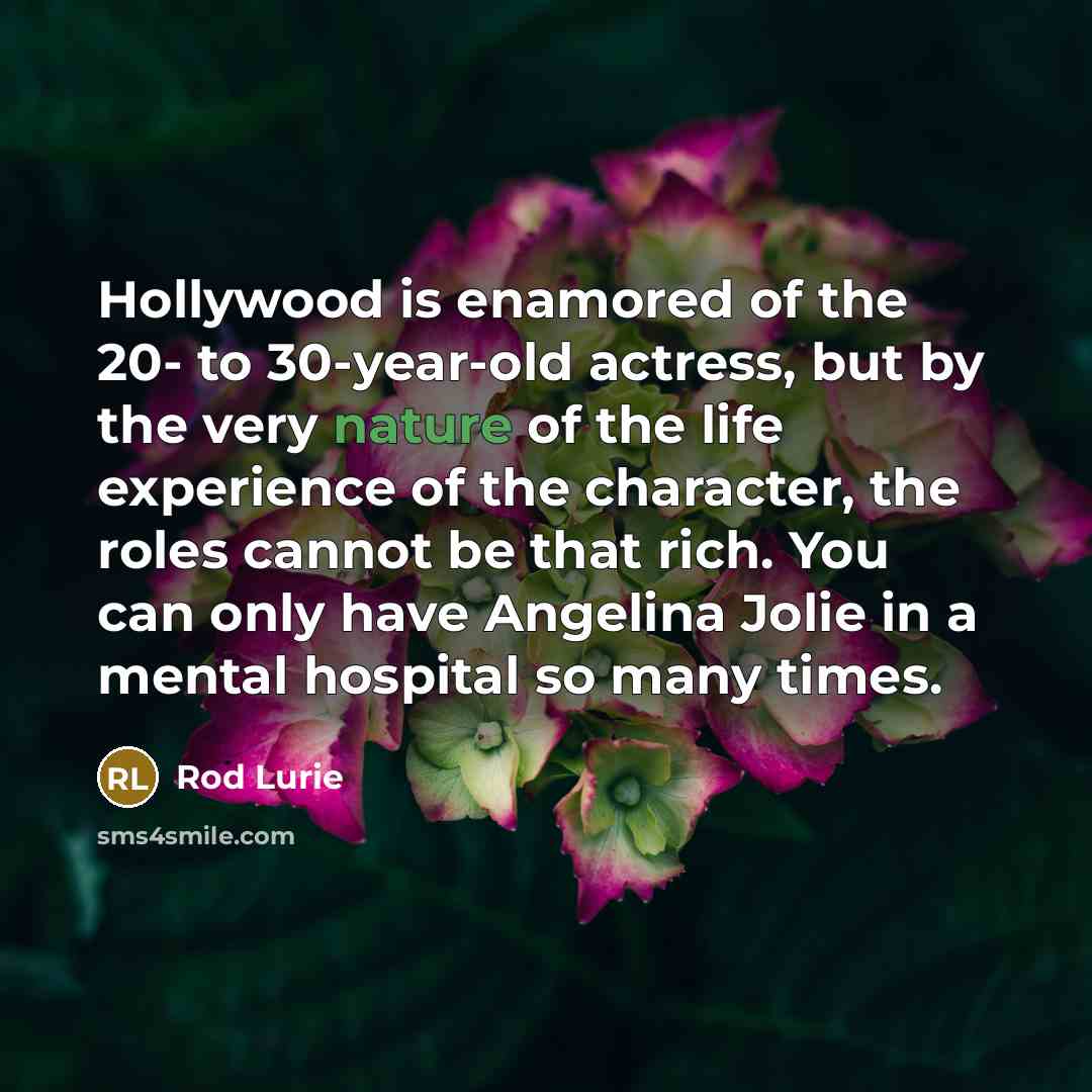“Hollywood is enamored of the 20- to 30-year-old actress, but…” quote by Rod Lurie