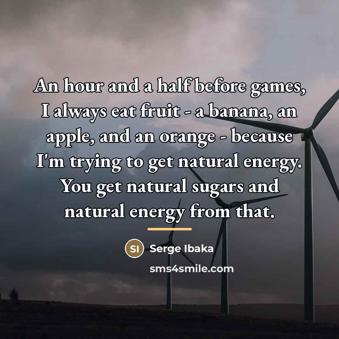 “An hour and a half before games, I always eat…” quote by Serge Ibaka