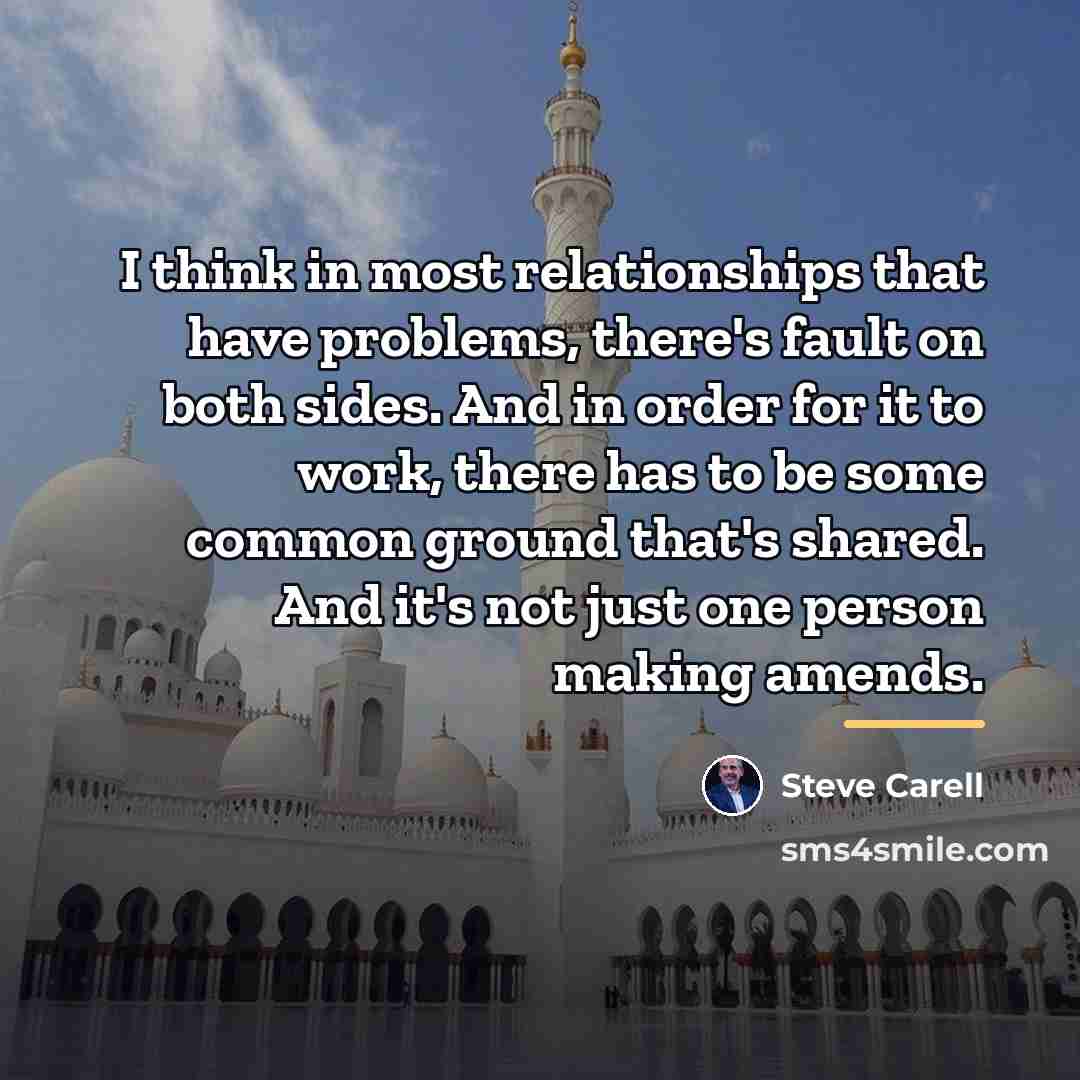 “I think in most relationships that have problems, there's fault…” quote by Steve Carell