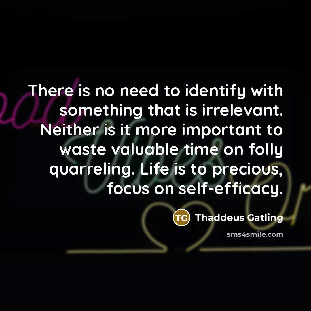 “There is no need to identify with something that is…” quote by Thaddeus Gatling