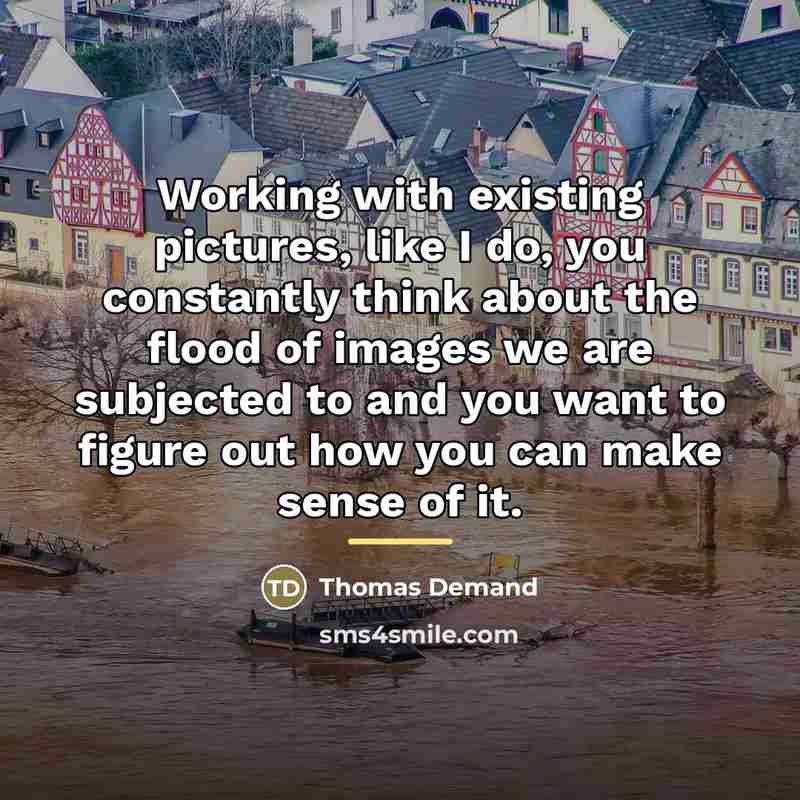 “Working with existing pictures, like I do, you constantly think…” quote by Thomas Demand