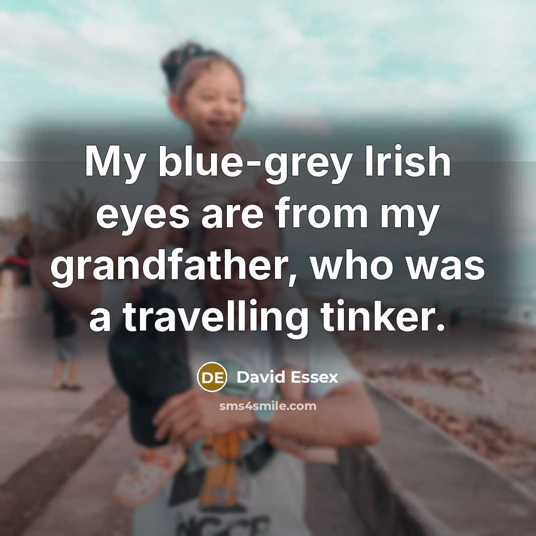 “My blue-grey Irish eyes are from my grandfather, who was…” quote by David Essex
