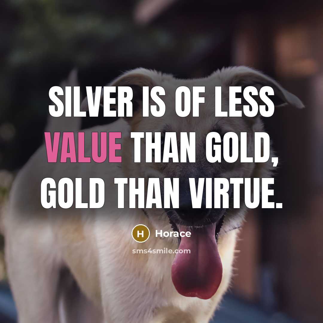 “Silver is of less value than gold, gold than virtue.…” quote by Horace