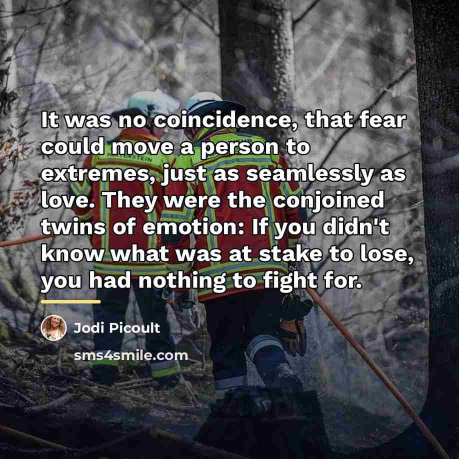 “It was no coincidence, that fear could move a person…” quote by Jodi Picoult