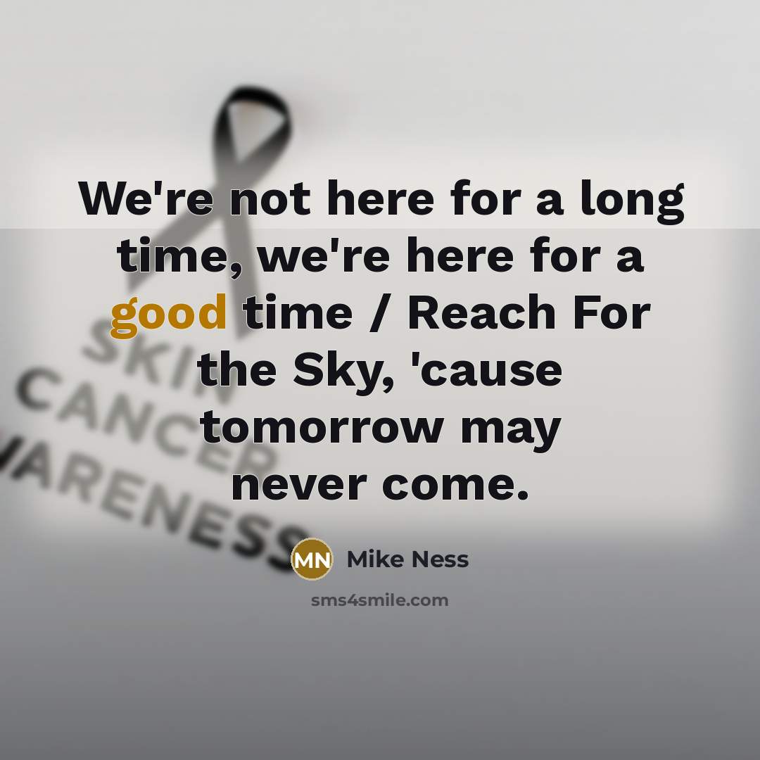 “We`re not here for a long time, we`re here for…” quote by Mike Ness