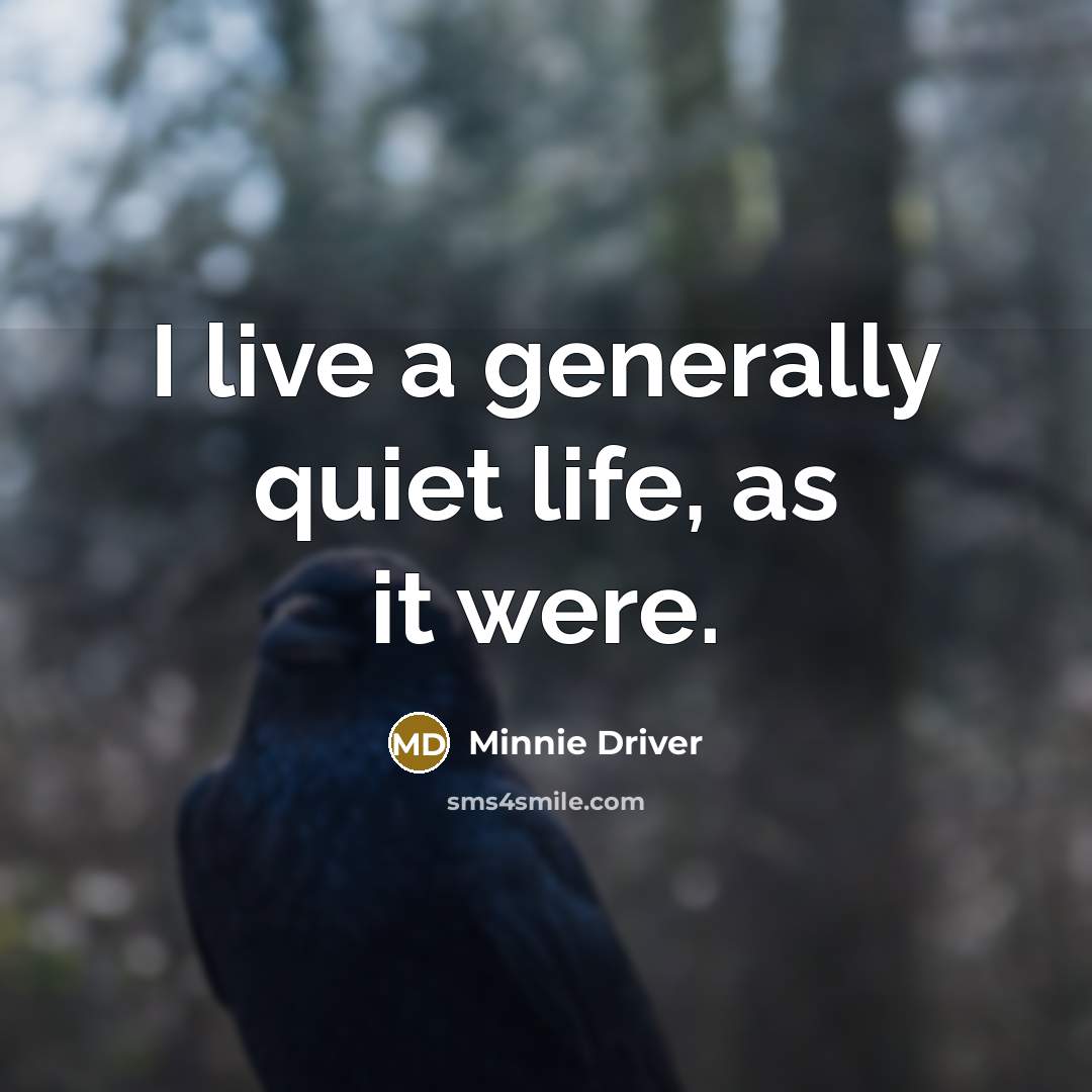 “I live a generally quiet life, as it were.” quote by Minnie Driver