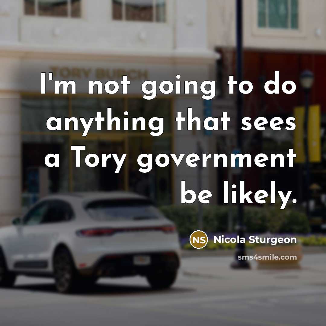 “I'm not going to do anything that sees a Tory…” quote by Nicola Sturgeon