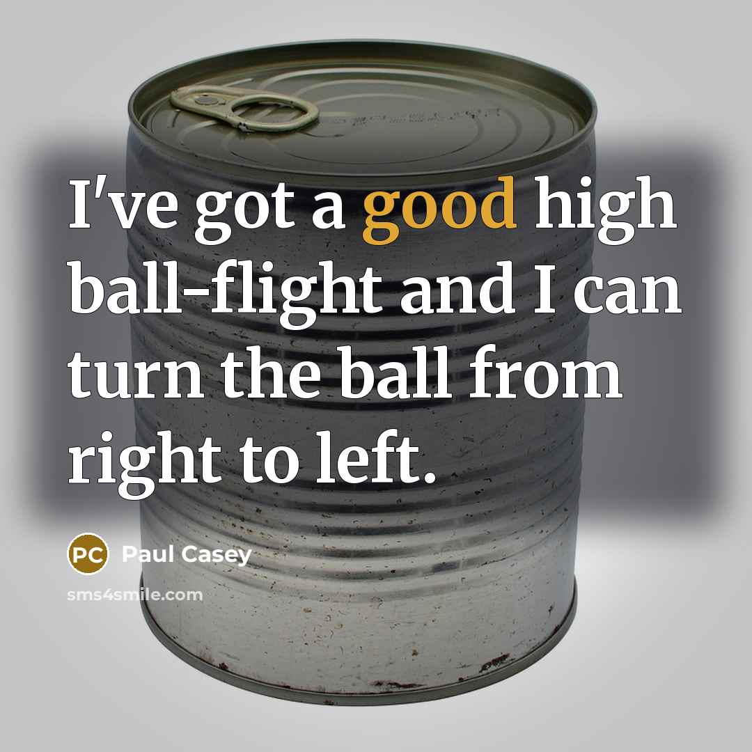 “I've got a good high ball-flight and I can turn the ball from right to left.” quote by Paul Casey