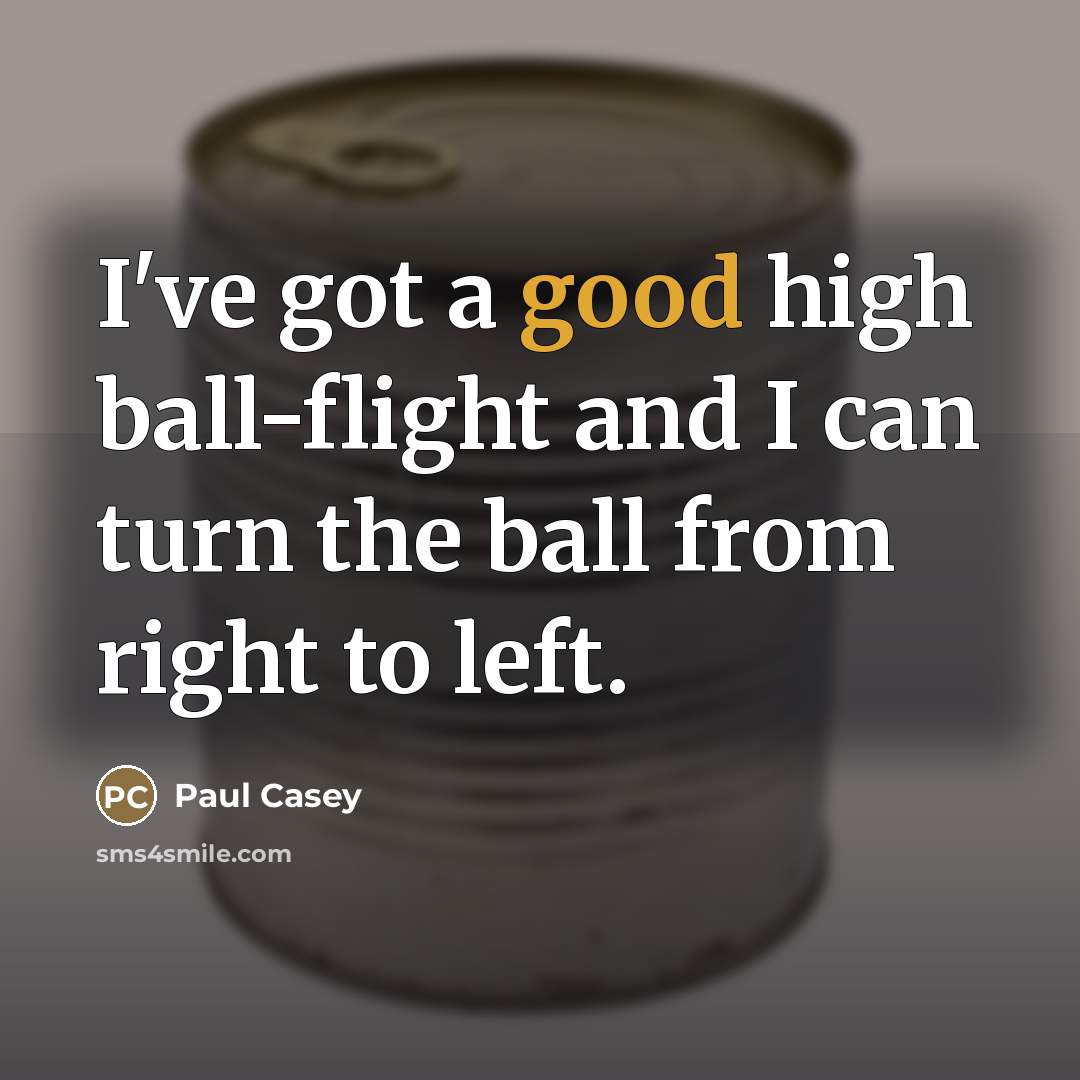 “I've got a good high ball-flight and I can turn…” quote by Paul Casey