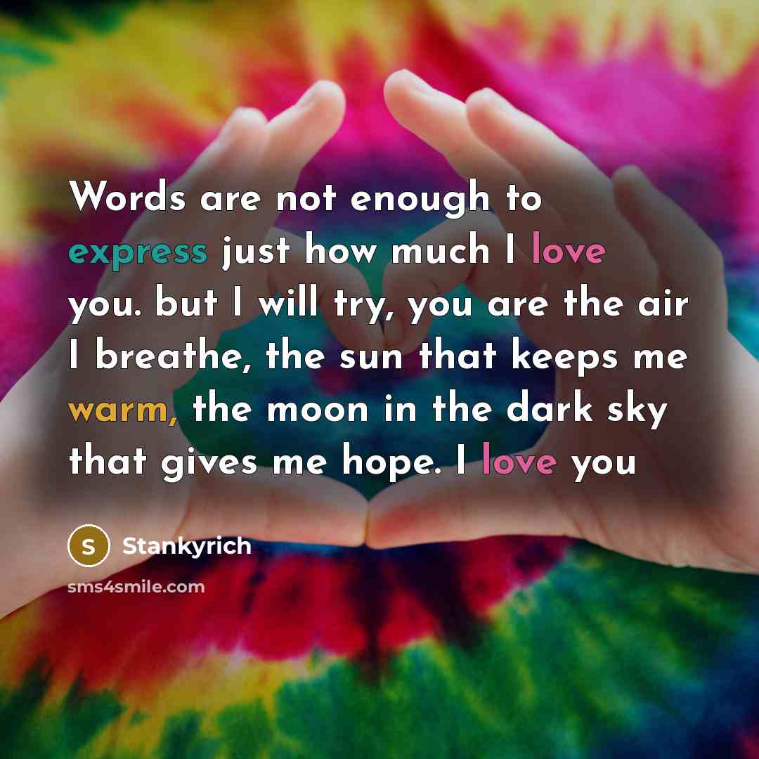 “Words are not enough to express just how much I…” quote by Stankyrich