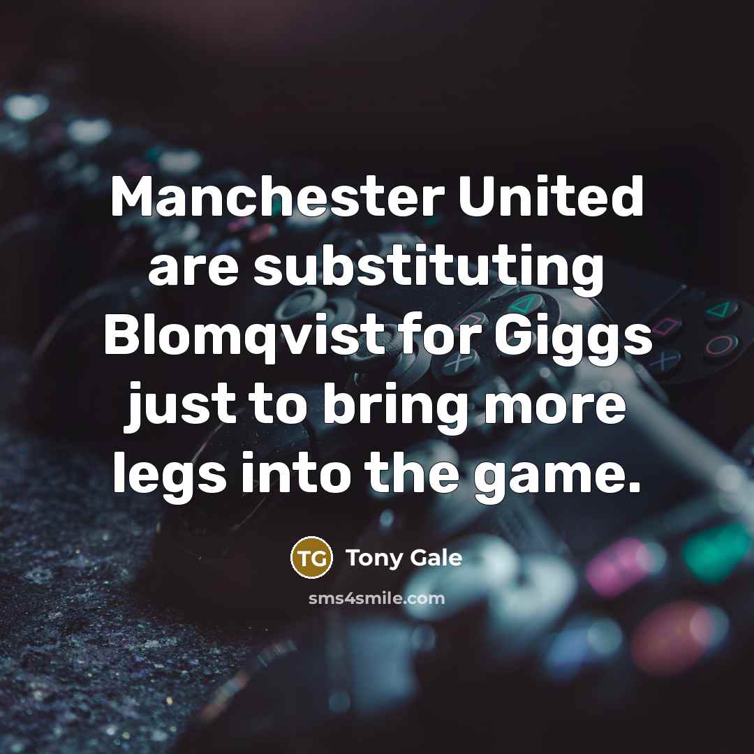 “Manchester United are substituting Blomqvist for Giggs just to bring…” quote by Tony Gale