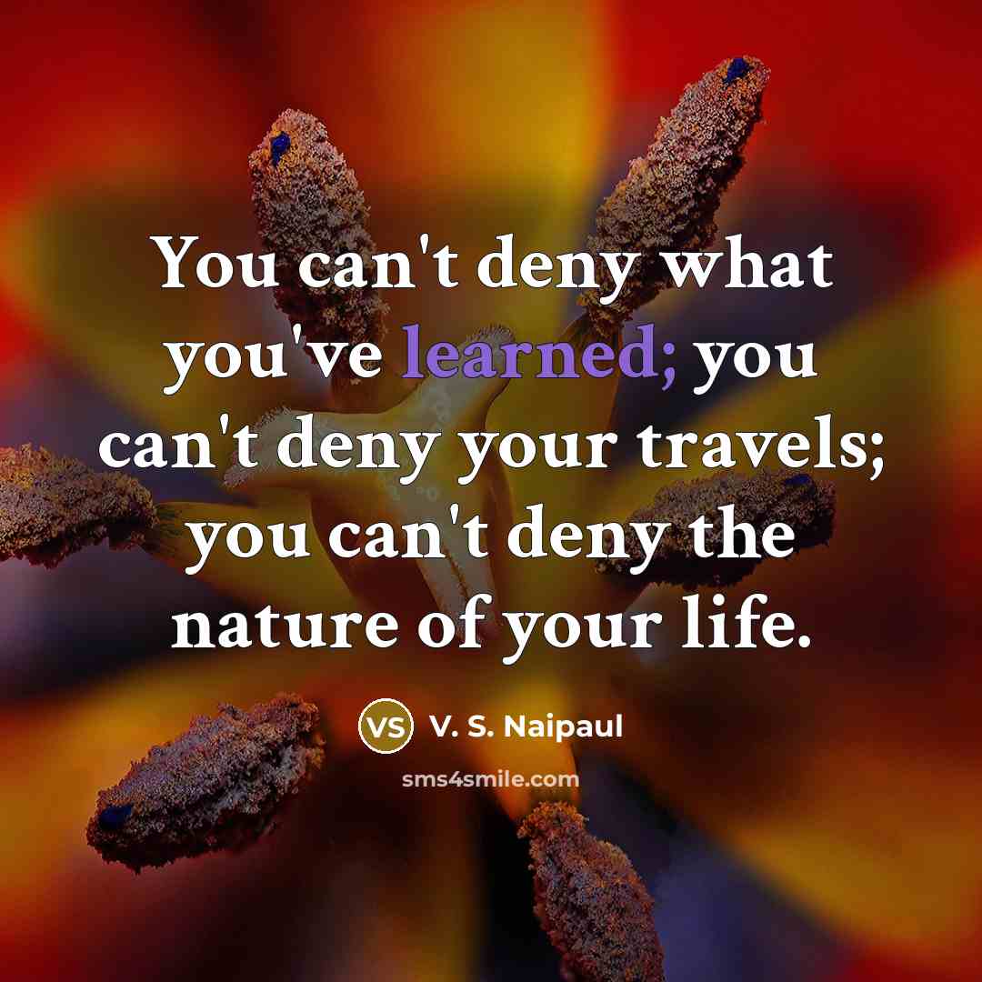 “You can't deny what you've learned; you can't deny your…” quote by V. S. Naipaul