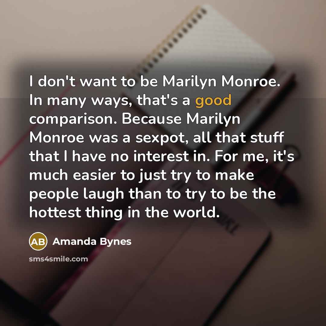 “I don't want to be Marilyn Monroe. In many ways,…” quote by Amanda Bynes