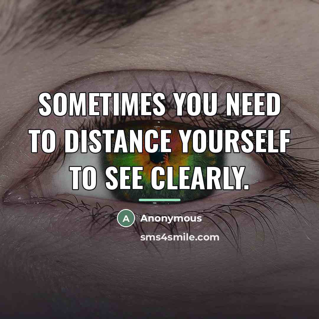 “Sometimes you need to distance yourself to see clearly.…” quote by Anonymous
