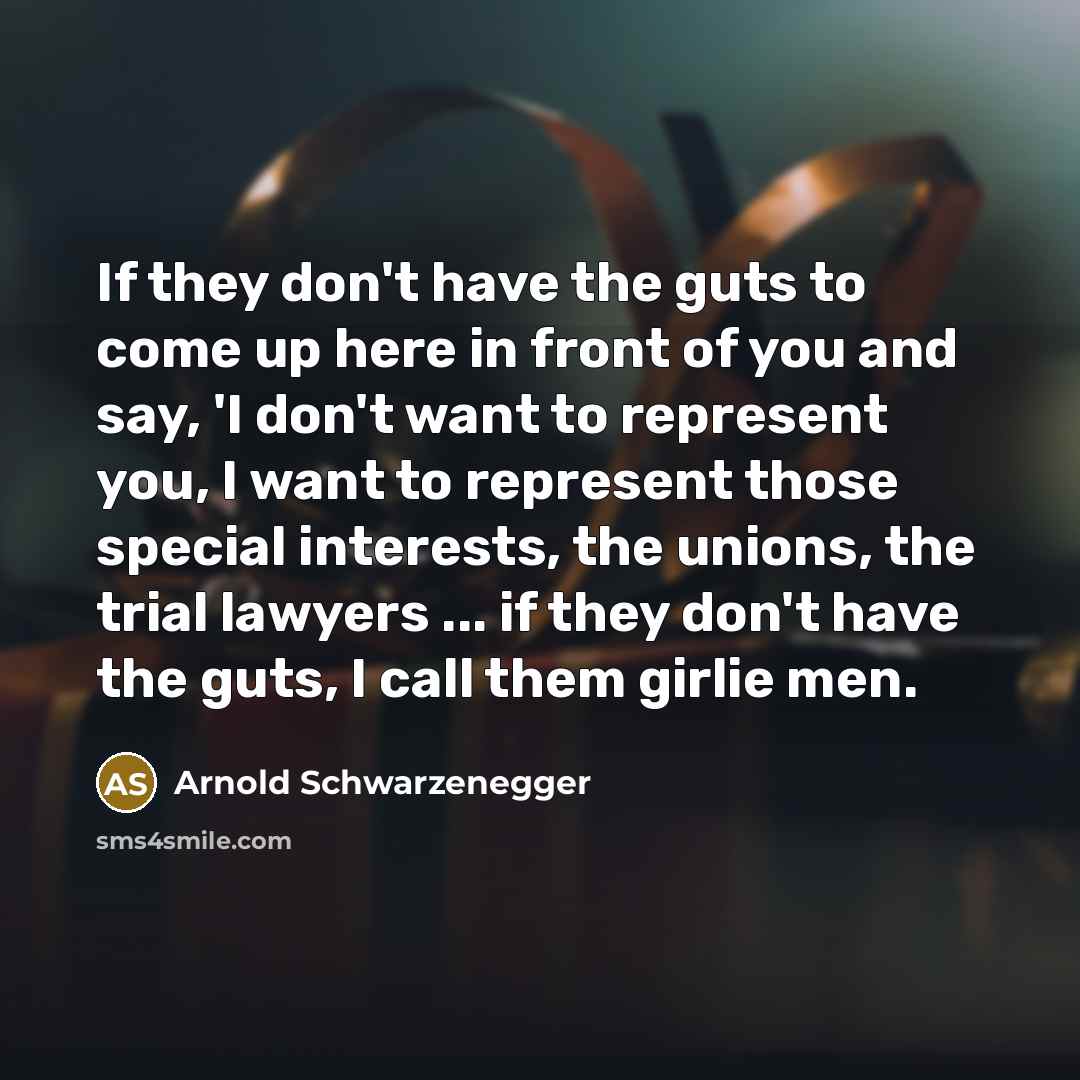 “If they don't have the guts to come up here…” quote by Arnold Schwarzenegger