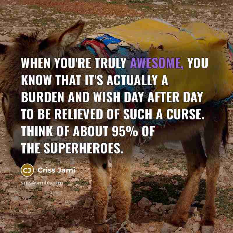“When you're truly awesome, you know that it's actually a…” quote by Criss Jami