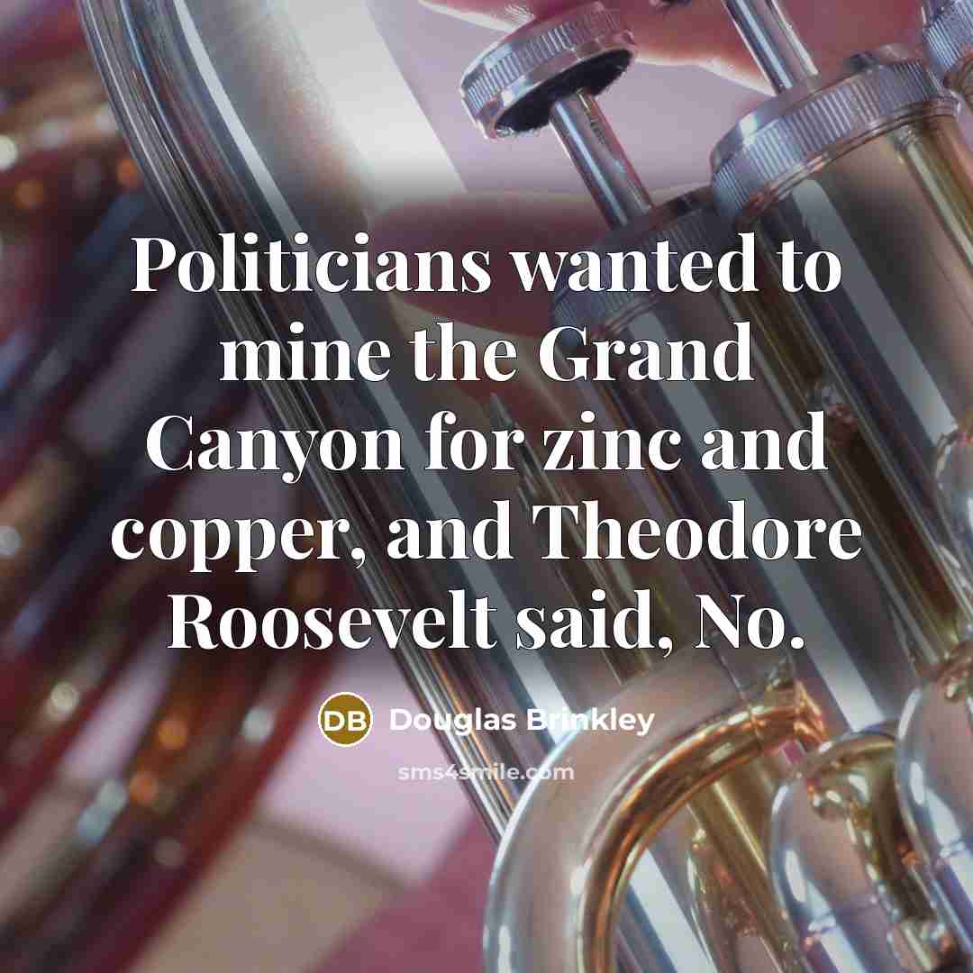 “Politicians wanted to mine the Grand Canyon for zinc and…” quote by Douglas Brinkley