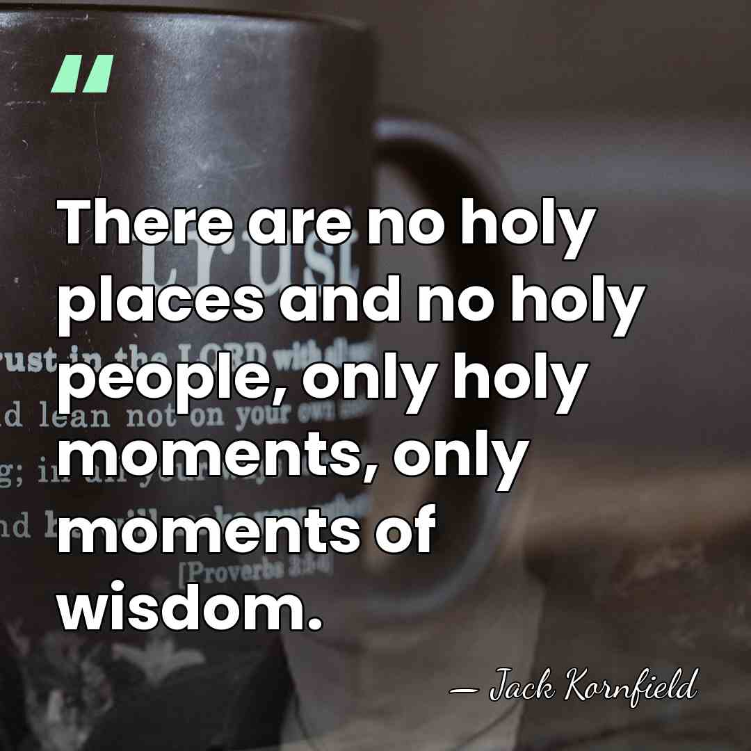 There are no holy places and no holy people, only holy moments,&hellip; - Jack Kornfield