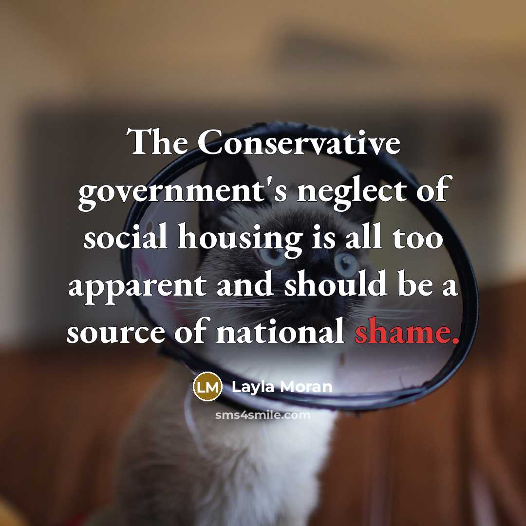 “The Conservative government's neglect of social housing is all too…” quote by Layla Moran