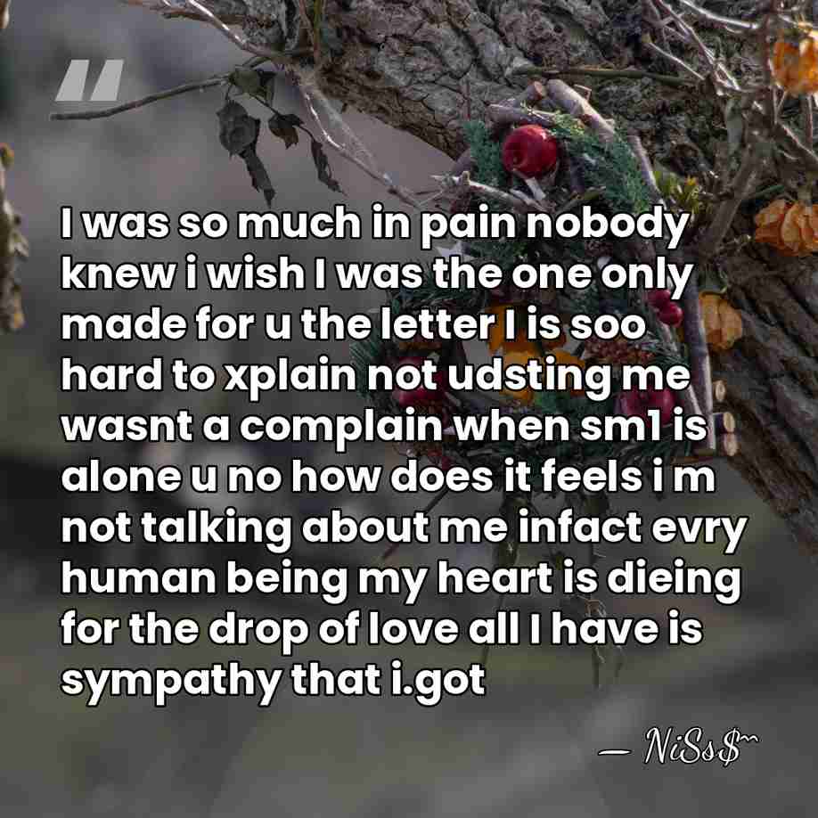 I was so much in pain nobody knew i wish I was&hellip; - NiSs$^^
