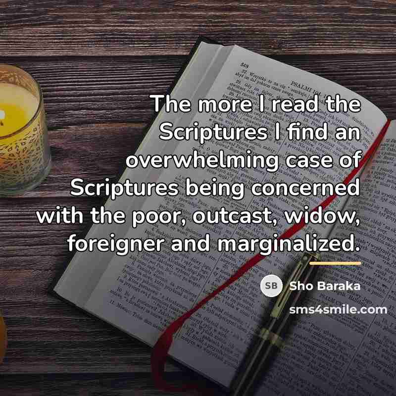 “The more I read the Scriptures I find an overwhelming…” quote by Sho Baraka