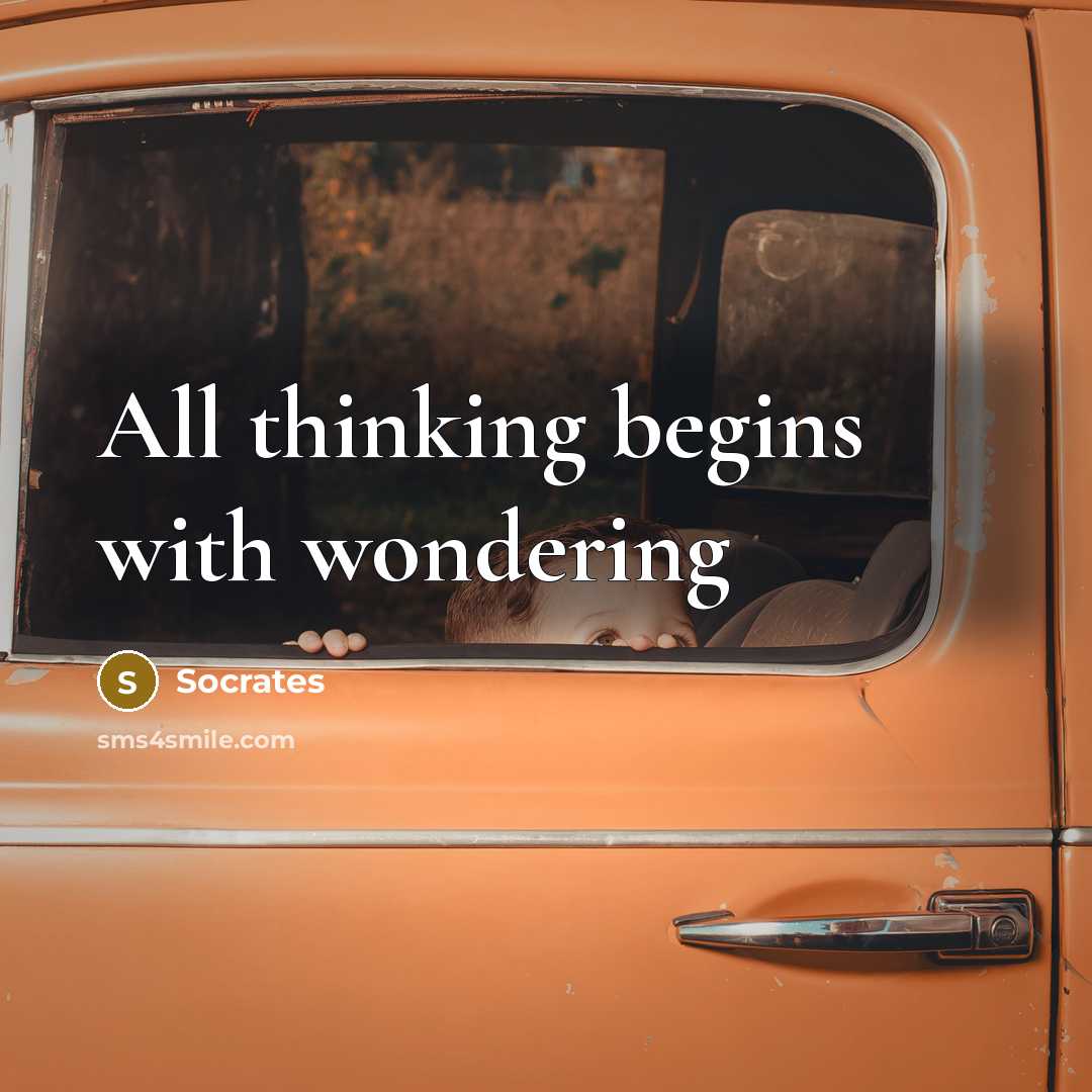 “All thinking begins with wondering…” quote by Socrates
