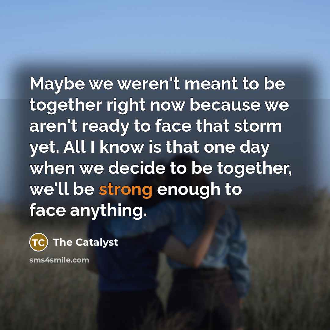 “Maybe we weren't meant to be together right now because…” quote by The Catalyst