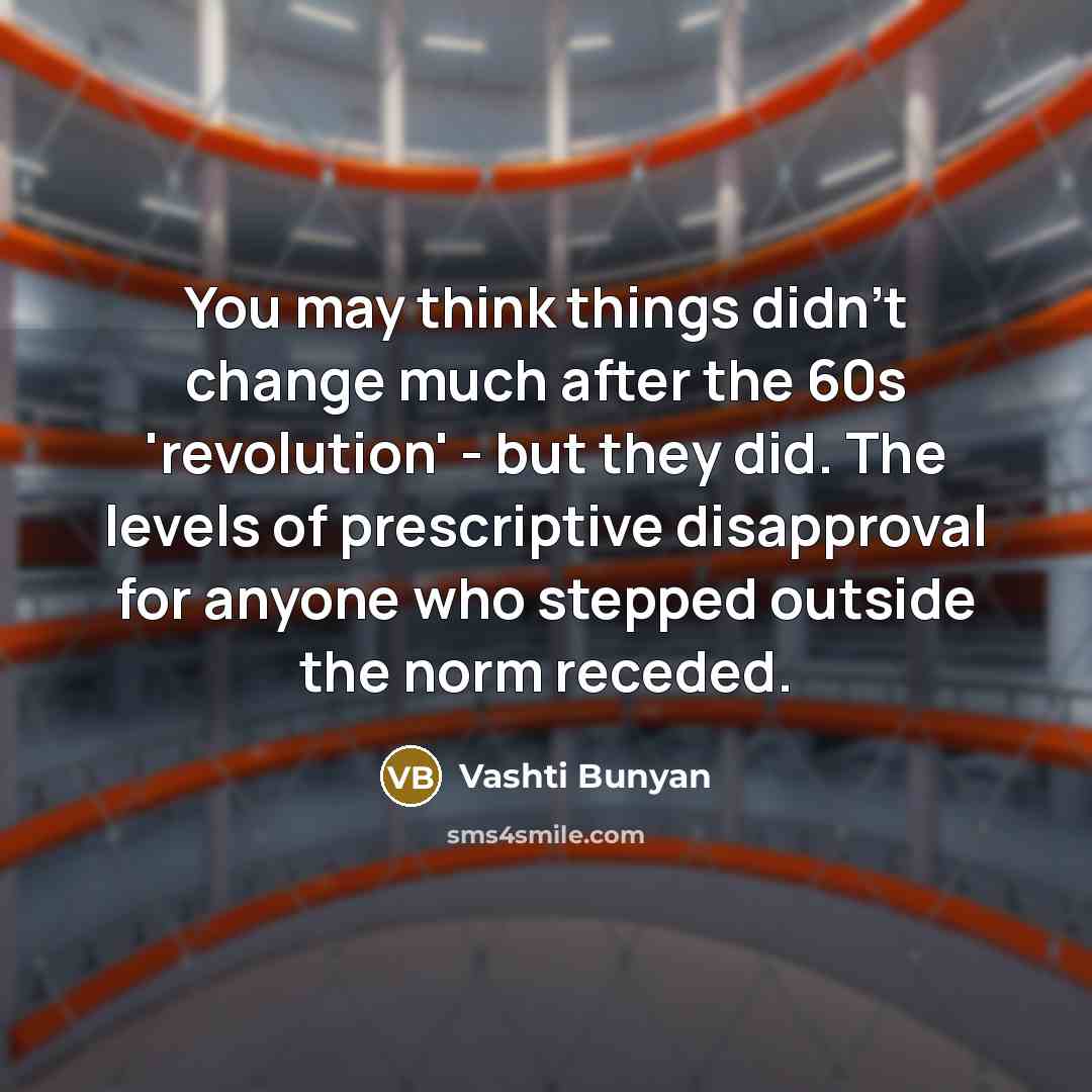 “You may think things didn't change much after the 60s…” quote by Vashti Bunyan
