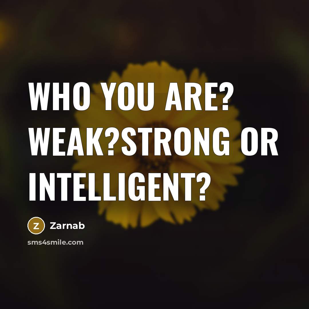 “Who you are? weak?strong or intelligent?…” quote by Zarnab