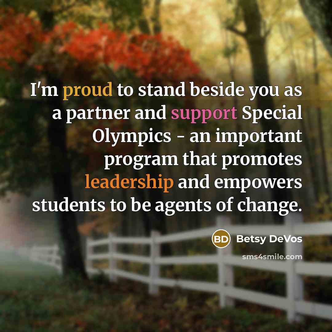 “I'm proud to stand beside you as a partner and…” quote by Betsy DeVos