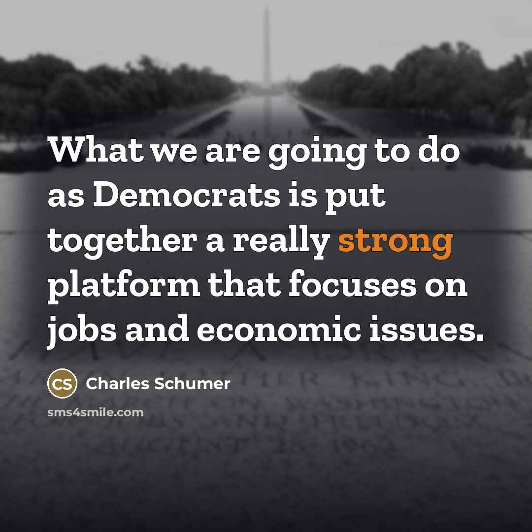 “What we are going to do as Democrats is put…” quote by Charles Schumer