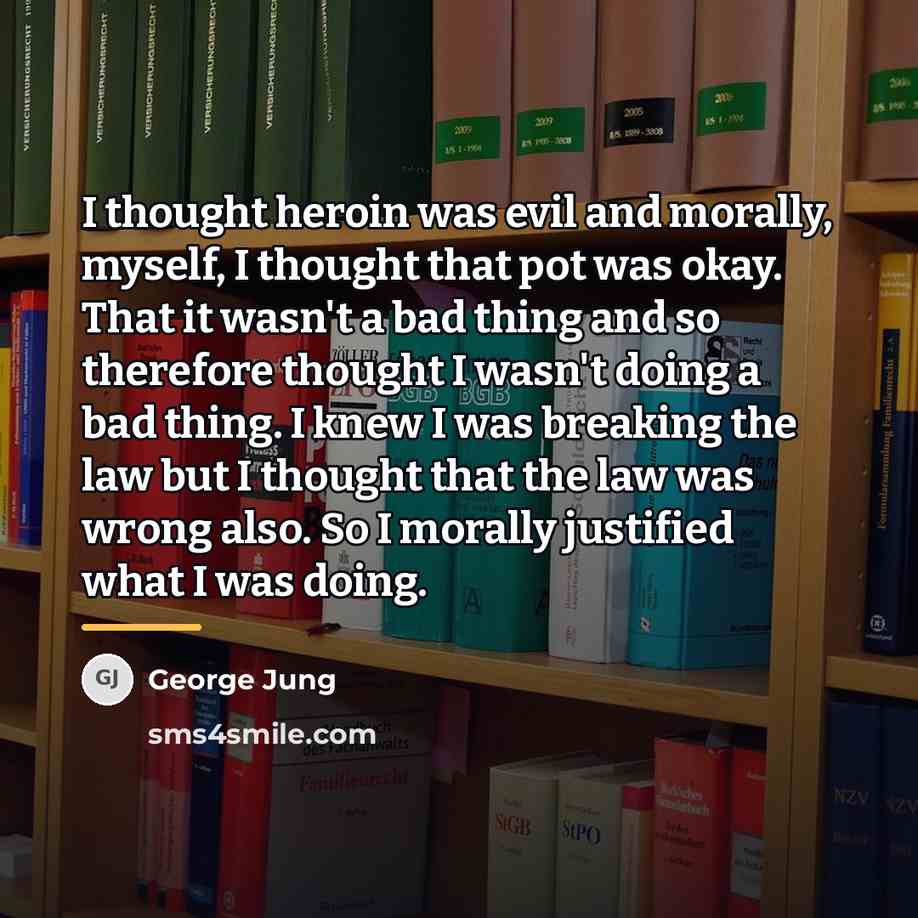 “I thought heroin was evil and morally, myself, I thought…” quote by George Jung