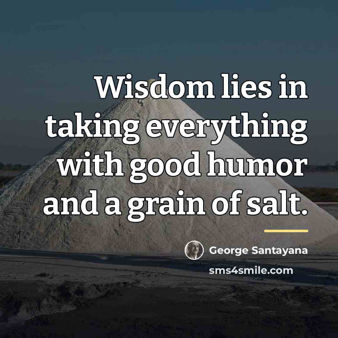 “Wisdom lies in taking everything with good humor and a…” quote by George Santayana