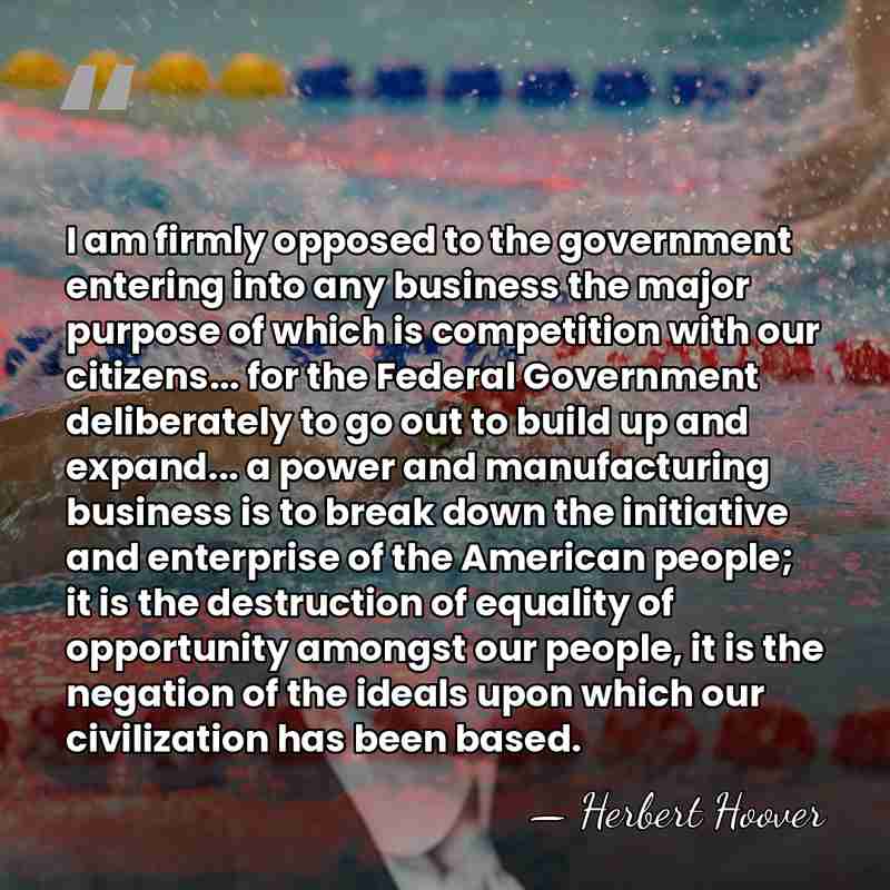 I am firmly opposed to the government entering into any business the&hellip; - Herbert Hoover