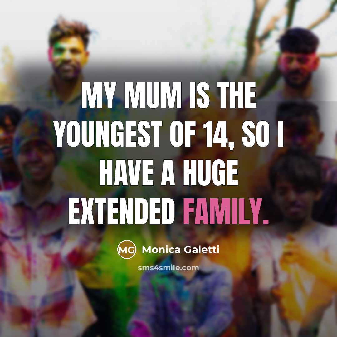 “My mum is the youngest of 14, so I have…” quote by Monica Galetti