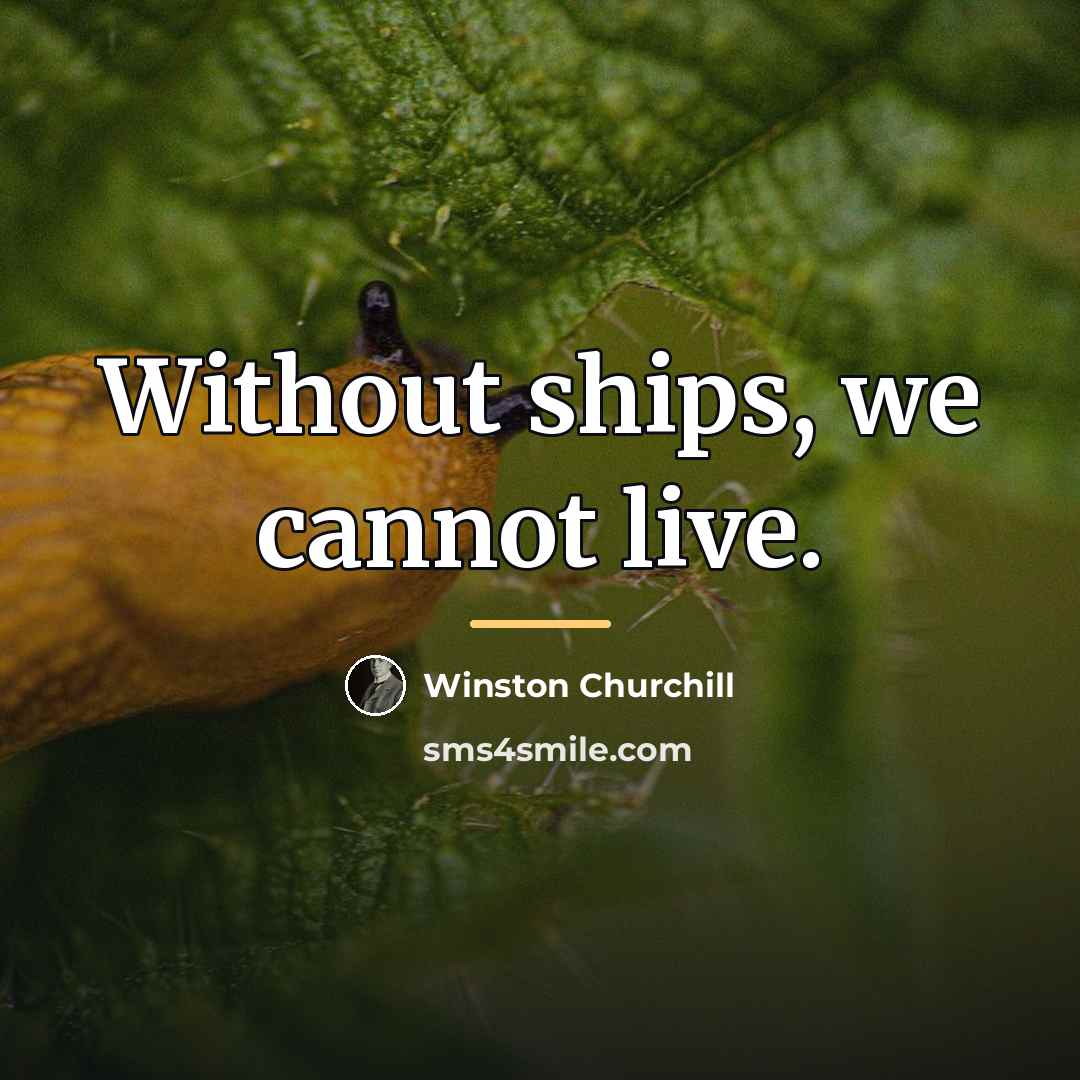 “Without ships, we cannot live.…” quote by Winston Churchill