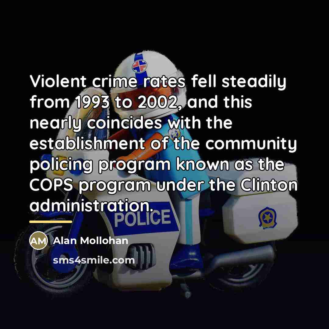 “Violent crime rates fell steadily from 1993 to 2002, and…” quote by Alan Mollohan