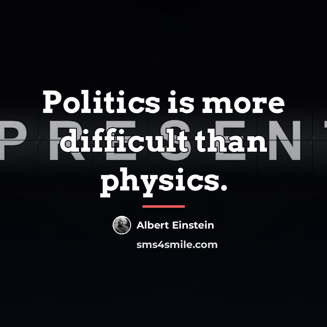 “Politics is more difficult than physics.…” quote by Albert Einstein