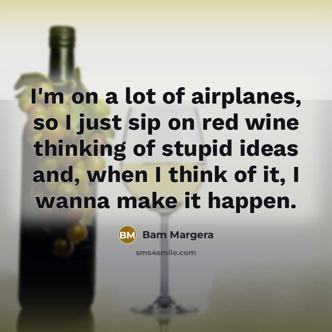 “I'm on a lot of airplanes, so I just sip…” quote by Bam Margera
