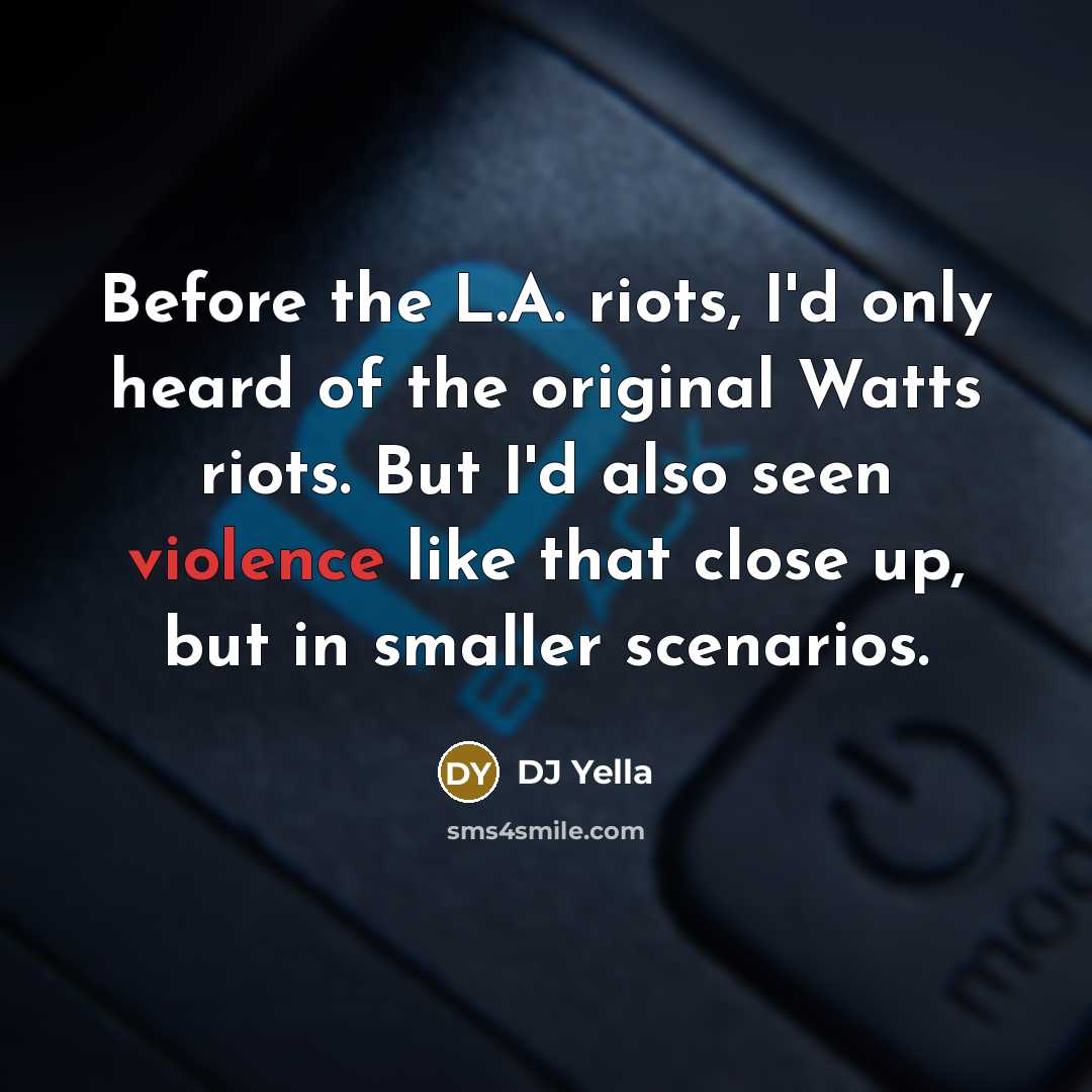 “Before the L.A. riots, I'd only heard of the original…” quote by DJ Yella