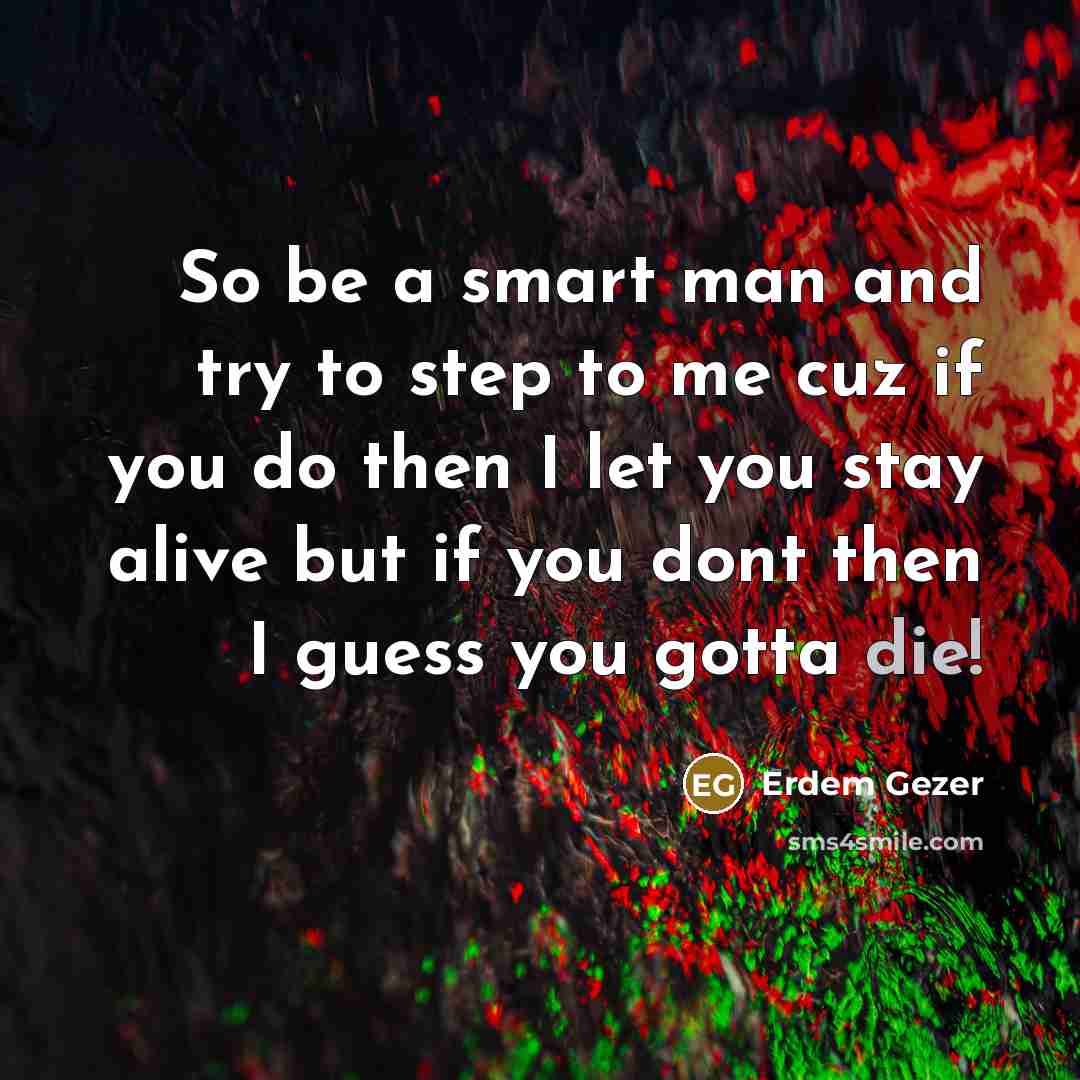“So be a smart man and try to step to…” quote by Erdem Gezer